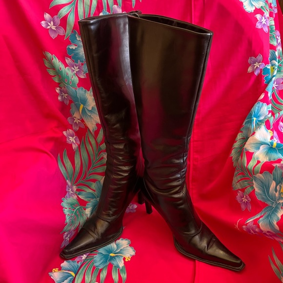 Stiletto Leather Boots with Back Zip Closure Size 39 VGUC - Picture 3 of 16
